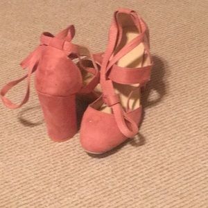Pink Suede Heels